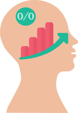 Human Head With A Stock Market Graph 