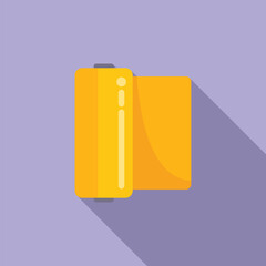 Textile fabric roll icon flat vector. Fashion work equipment. Pin sew