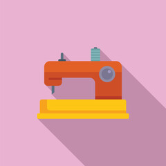 Sewing machine icon flat vector. Craft decorative. Fashion work equipment