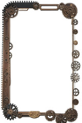 Steampunk border frame PNG transparent background