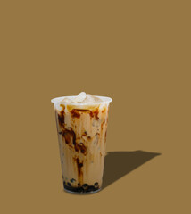 Boba milk tea or Taiwan milk tea with bubbles
