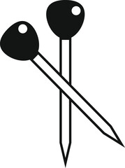 Haberdashery clip icon simple vector. Fabric accessories. Measure machine