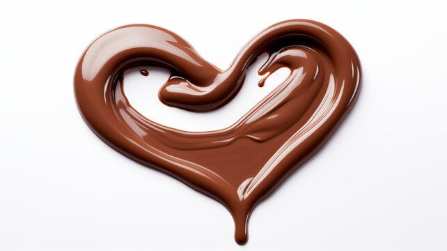 A chocolate spill forming the shape of heart