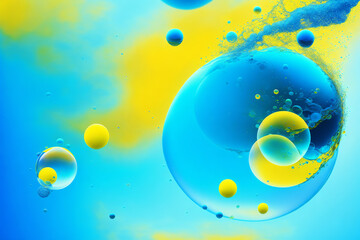 An amazing background with floating bubbles. Whimsical Bubble Delight. Generative AI