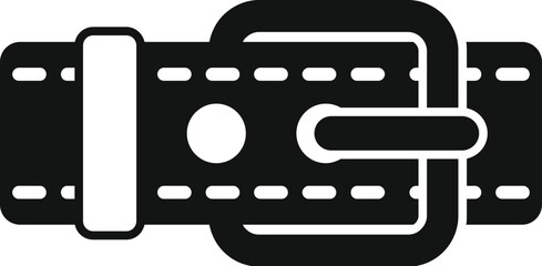 Leather belt icon simple vector. Craft decorative. Fashion design accessories