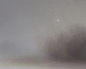 Moody landscape background, white night, grey, brown, neutral colors