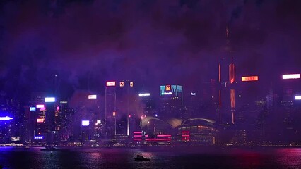 The annual Hong Kong  National Day Fireworks are huge event with thousands of people lining Victoria Harbour in Tsim Sha Tsui to watch the incredible spectacle.