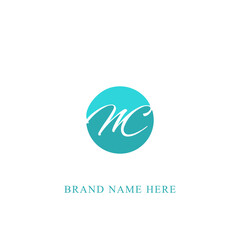 MC logo. M C design. White MC letter. MC, M C letter logo design. Initial letter MC linked circle uppercase monogram logo.