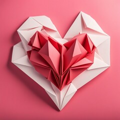 red origami heart