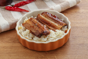 Roasred eel with steamed rice