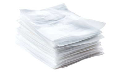 Stack of White Glue Remover Papers Isolated on Transparent Background PNG. - obrazy, fototapety, plakaty