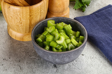 Vegan cuisine - Sliced celery stem