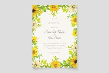 watercolor sunflower ornament card design