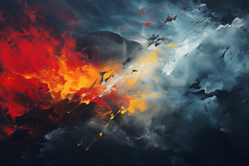 Vibrant 3D rendering with heavy oil paint, suitable for artistic wallpaper or background.