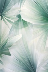 Palm Leaves: Ethereal Nature Patterns in Emerald and White.