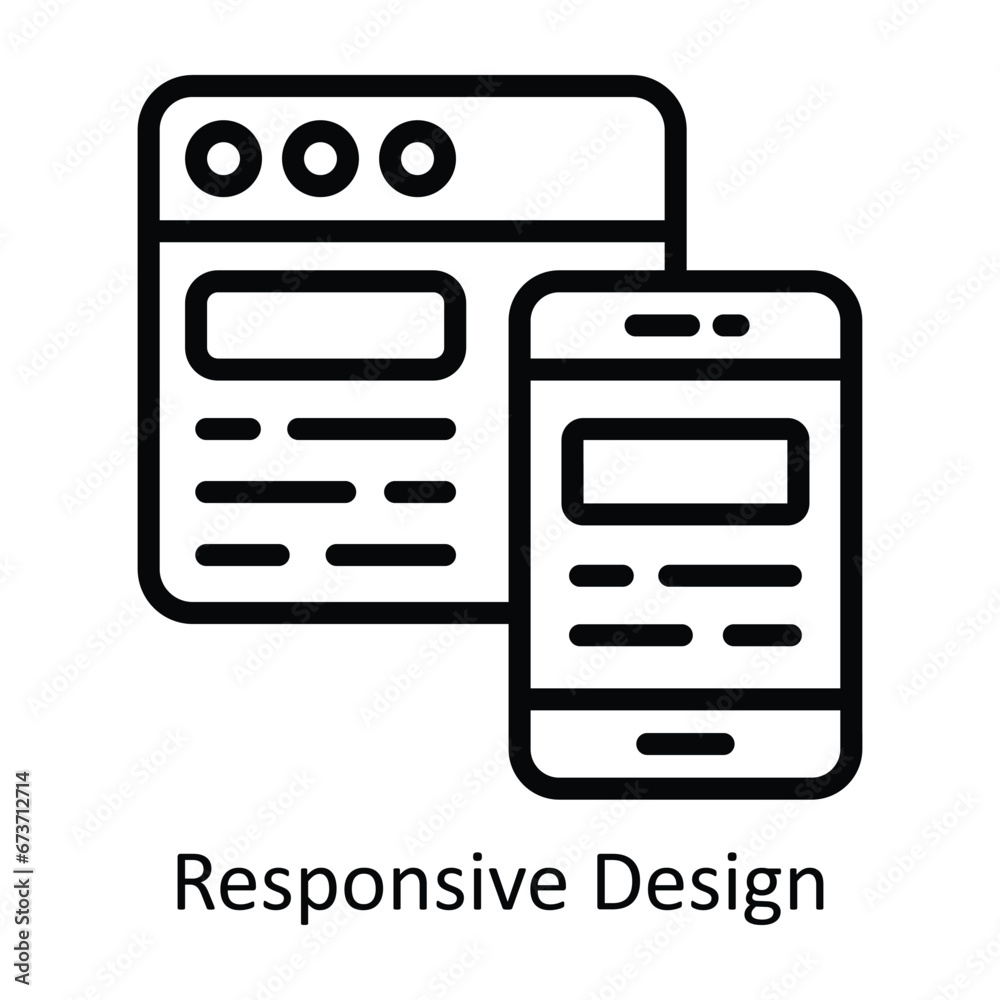 Wall mural responsive design vector outline design illustration. symbol on white background eps 10 file