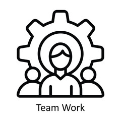 Team Work vector  outline Design illustration. Symbol on White background EPS 10 File