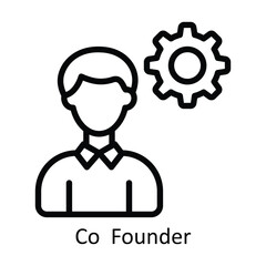 Co  Founder vector  outline Design illustration. Symbol on White background EPS 10 File