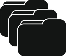 Data folders icon simple vector. Smart office. Online pc information
