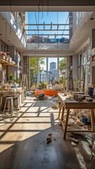 Fototapeta premium Within-building construction projects .