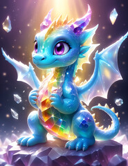 cute crystal baby dragon