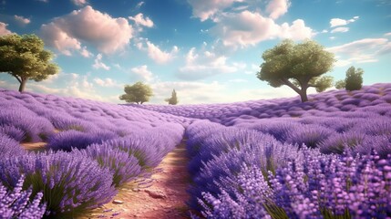 Obraz premium A field of lavender in bloom representing the concep AI generated illustration