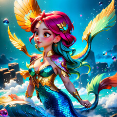 Fototapeta premium mermaid in the night