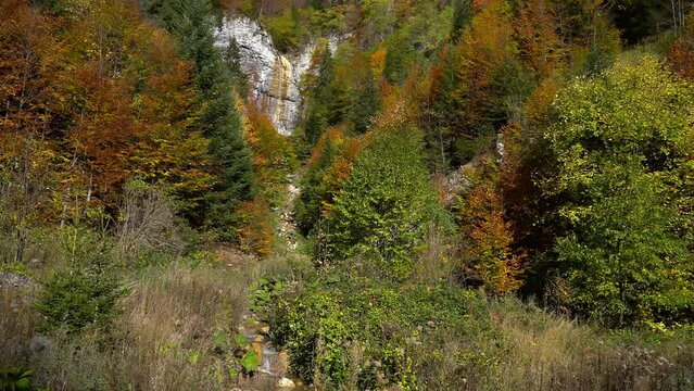 Waterfall Sastavac, Vlasic Mountain, Bosnia and Herzegovina - (4K)