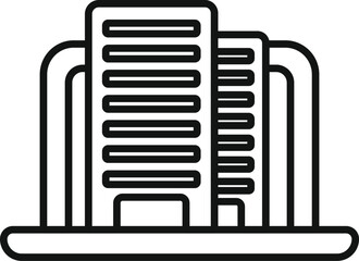 Online internet building sale icon outline vector. Smart office. Data information