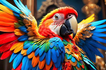 Fototapeta premium blue and yellow macaw