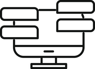 Online computer chat icon outline vector. Online gadget. Corporate desk