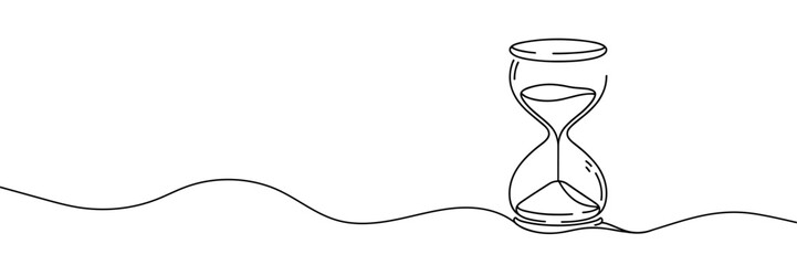 hourglass drawn with one line isolated. Vector illustration