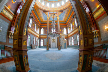 Yildiz Hamidiye Mosque built by Sultan Abdulhamid II, 1885 in Besiktas, (Turkish Yildiz Hamidiye...