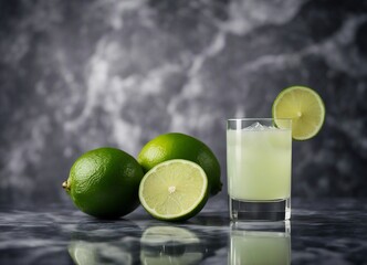 home made cool lime juice, dark marble background