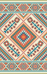 a colorful rug with a pattern of geometric shapes, symmetric indian pattern, artistic tribal patterns, elaborate geometric ornament, geometric ornament, seamless pattern design, hippie motifs, border 