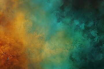 Fiery Abstract Color Gradient Background in Blue, Green, and Golden Brown.