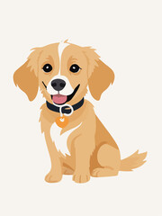 golden retriever puppy minimalistic vector style design ,flat color