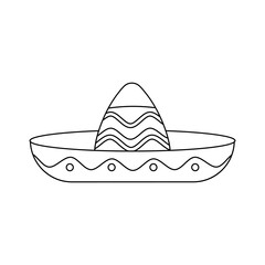 Sombrero icon vector. Headdress illustration sign. Mexico symbol or logo.