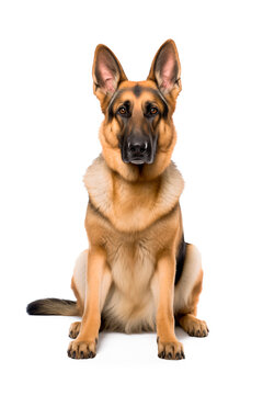 German Shepherd dog. Isolated photo on a white background. Pets.