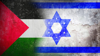 Palestine confrontation Israel War flag grunge