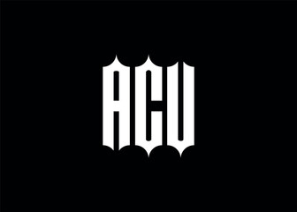 ACU initial monogram letter business logo