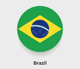Brazil flag bubble circle round shape icon vector illustration
