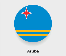 Aruba flag bubble circle round shape icon vector illustration