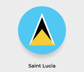 Saint Lucia flag bubble circle round shape icon vector illustration