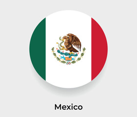 Mexico flag bubble circle round shape icon vector illustration © Kuemin