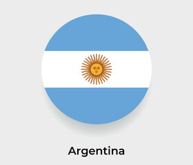 Argentina flag bubble circle round shape icon vector illustration © Kuemin