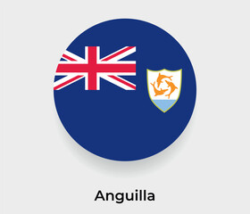 Anguilla flag bubble circle round shape icon vector illustration © Kuemin