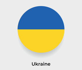 Ukraine flag bubble circle round shape icon vector illustration