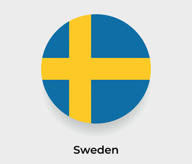Sweden flag bubble circle round shape icon vector illustration