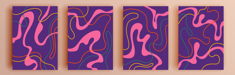 Modern abstract covers set, minimal covers design. Colorful geometric background, vector illustration.